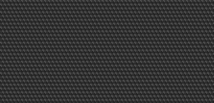 Dense small hexagon pattern background dark black carbon mesh.