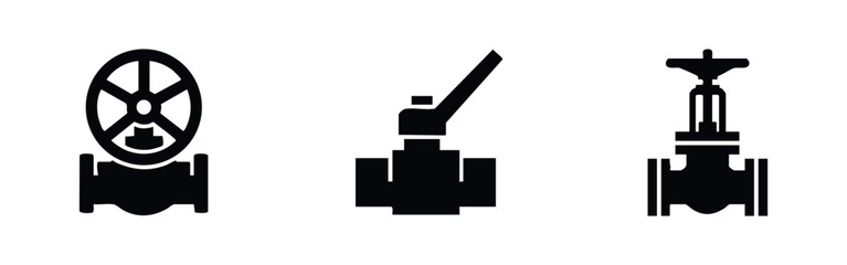 Obraz premium Industrial water valve and handle icons, for controlling fluid flow in various systems.