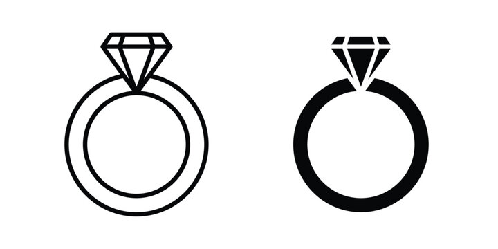 Diamond ring icon suitable for design projects