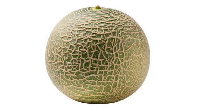 Cantaloupe melon with green netted rind