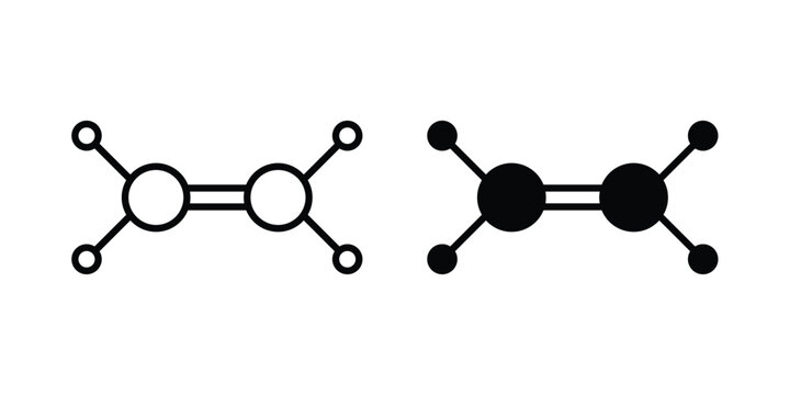 Ethylene molecule icon suitable for design projects