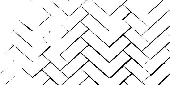 Black and white herringbone geometric seamless pattern background with diagonal zigzag brick parquet flooring vector illustration.