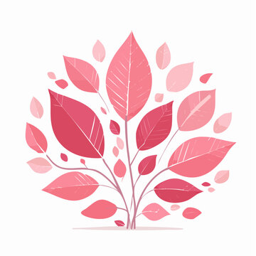 Stylized Pink Leaves Arrangement