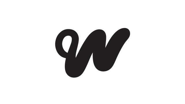 Letter W stylized as a cursive script logo serves as a distinctive brand identity mark for professional business usage.