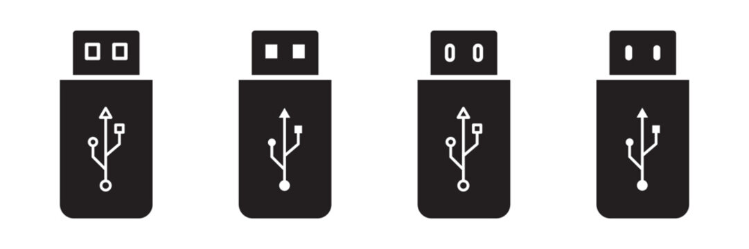 Usb icon symbol for apps and websites. usb charging. Flash disk sign and symbol. flash drive sign.