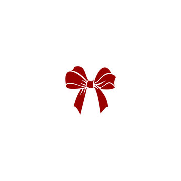A minimalist, classic vector illustration of a tied ribbon bow, presented on a solid white background.