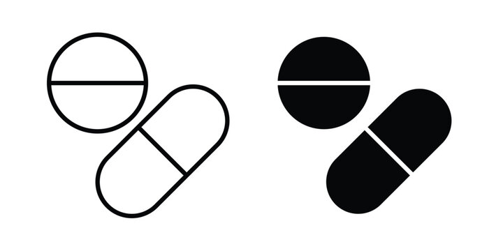 Painkiller pills icon suitable for design projects