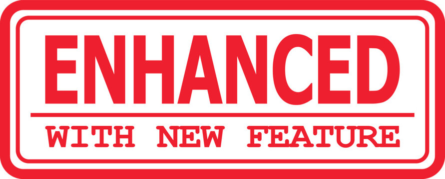 A close-up view of an enhanced stamp with a red border and text on a white background.