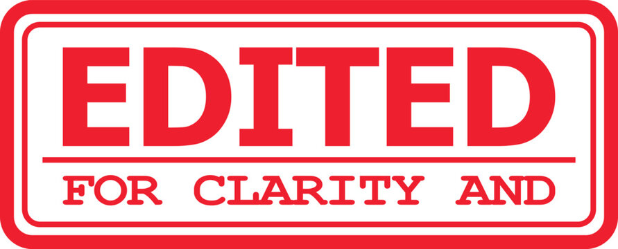 A red edited stamp on a white background for clarity and purposes.
