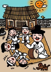 Fototapeta premium South korean cultural image folk village