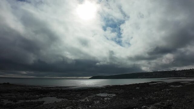 Estuary shallow water beautiful seascape background in Cornwall
