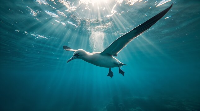 a blue footed bobby is diving ai