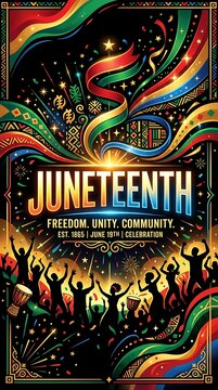 Colorful Abstract Graffiti juneteenth party Wall Art Background Illustration