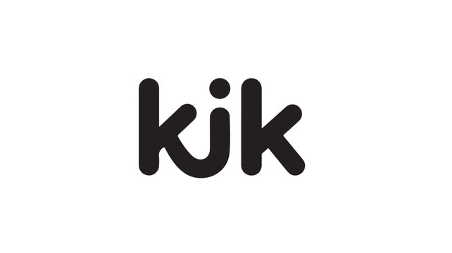 Kik logo appears as a black sans-serif typeface on a clean white background.