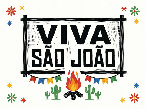 Viva sao joao celebration festivity illustration