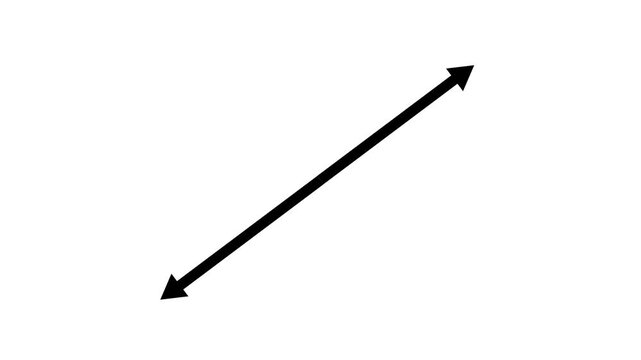 Black Diagonal Double Arrow Showing Directional Workflow, Strategic Navigation, Business Transition and Process Movement