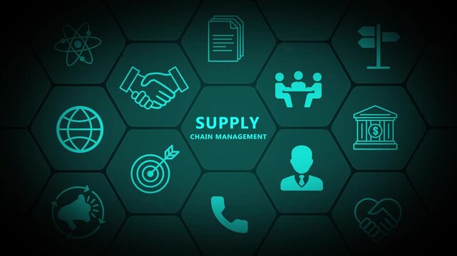 Supply Chain Management Dashboard Interface Representing Business Coordination, Logistics Workflow and Enterprise Resource Planning System