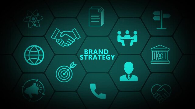 Brand Strategy Dashboard Interface Representing Market Positioning, Business Identity, Strategic Planning and Enterprise Development