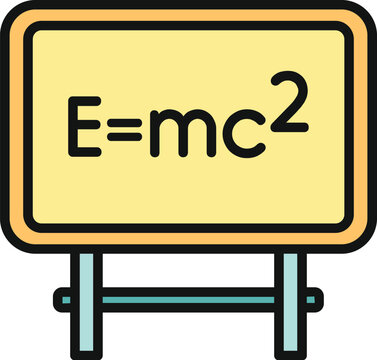Black board displaying the emc2 formula representing relativity and science education