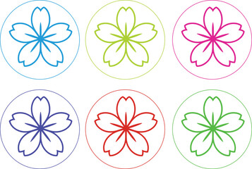 Obraz premium Colorful flower vector icons with petal designs