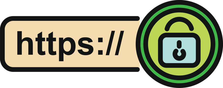 Https protocol showing web security and encrypted data privacy