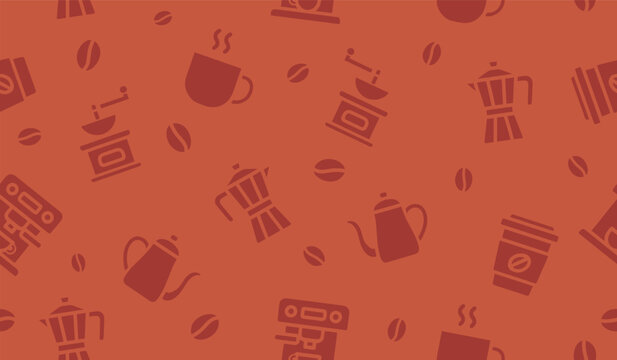 Cute coffee shop pattern background design