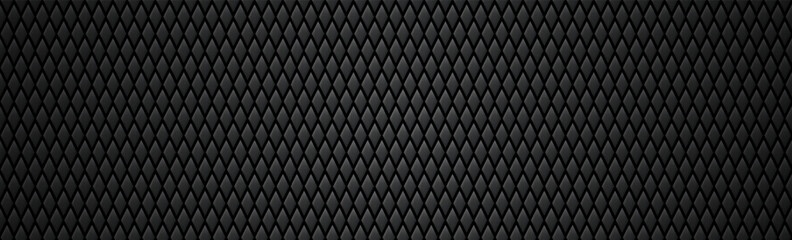 Fototapeta premium Diamond scale pattern, reptile style texture, black charcoal.