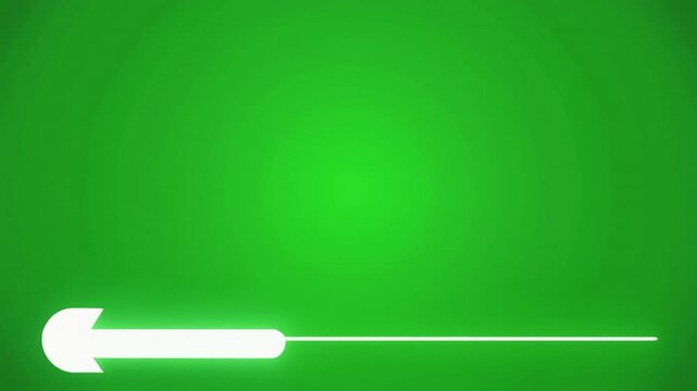 Animated arrow and line on a green screen background for video editing and motion graphics