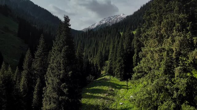 Aerial Mountains landscape in Kazakhstan