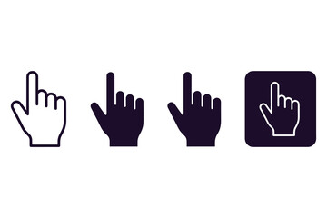 Obraz premium Computer cursor hand icons in various styles on white background