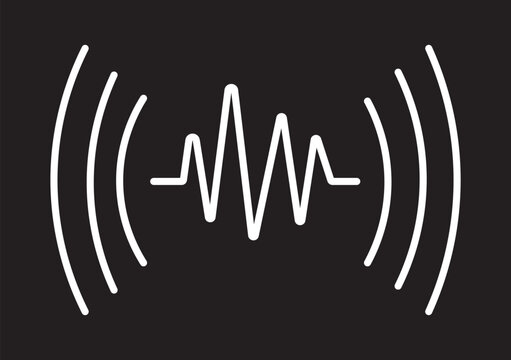 Printofvs590 OutlineFilled Vecto rSign ofvs - sound wave vector icon . voice assistant sign . iot . isolated transparent . black . isolated transparent . black outline filled version.The