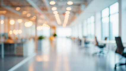 Blurred background of a bright modern open office interior with background interior workplace © Fx Studio