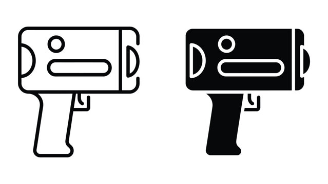 Radar speed gun icon set