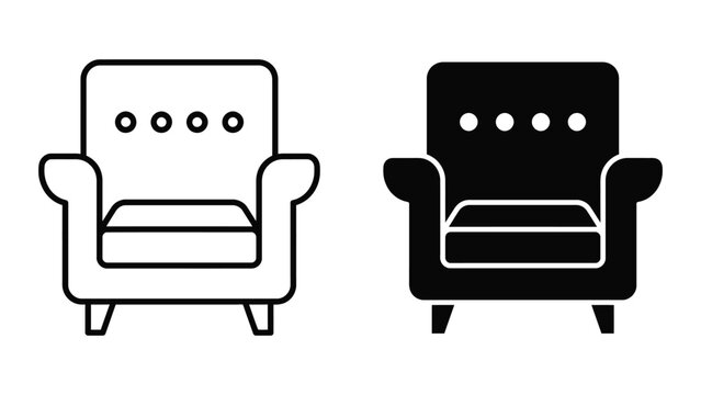 Armchair icon single seater sofa symbol