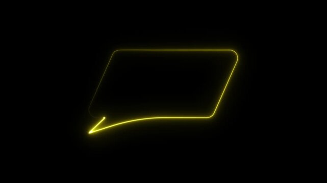 glowing neon line message sign. neon text frame
