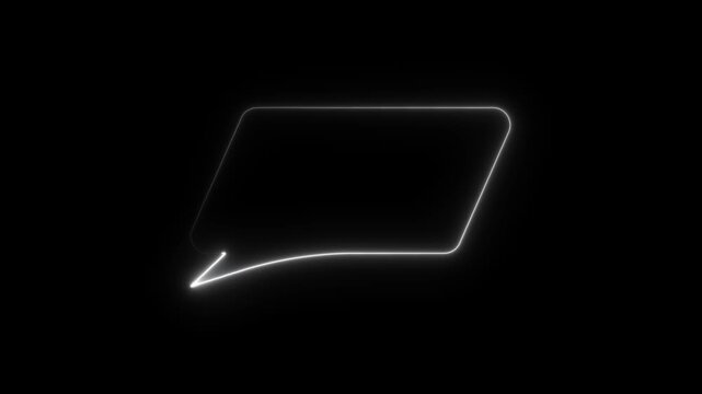 glowing neon line message sign. neon text frame