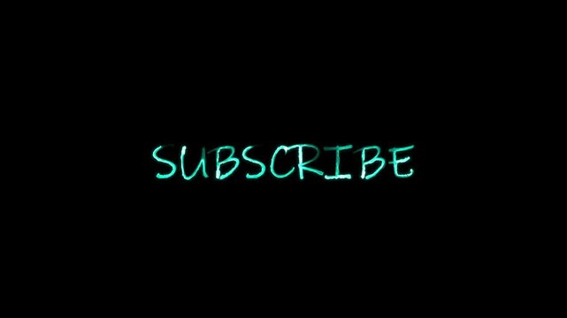 glowing neon line subscribe text. neon subscribe button