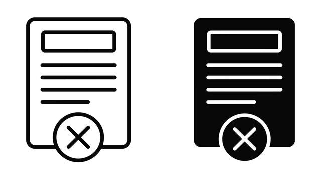 Reject document line and glyph icons
