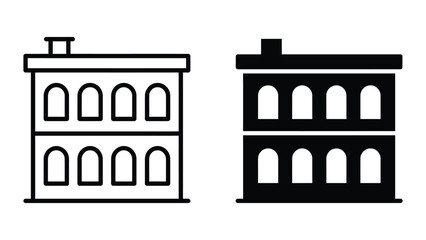 Fototapeta premium Building icon set line and glyph style
