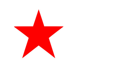Obraz premium Red five-pointed star icon, isolated on a transparent background. Perfect for rating and reward design concepts.