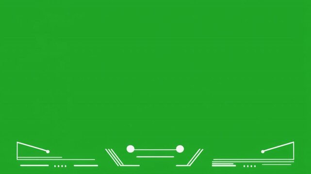 futuristic green screen overlay animation with white lines and geometric shapes for video editing