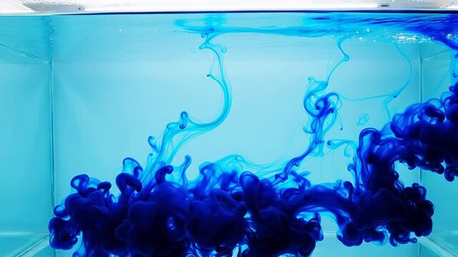 Deep Blue Dye Underwater Density Flow with Smoky Diffusion