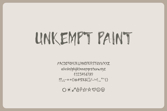 Unkempt Paint Brush Font Rough Textured Display Typeface For Branding Raw Street Art Lettering For Logo Design Social Media Web Typography And Bold Creative Graphics Asset
