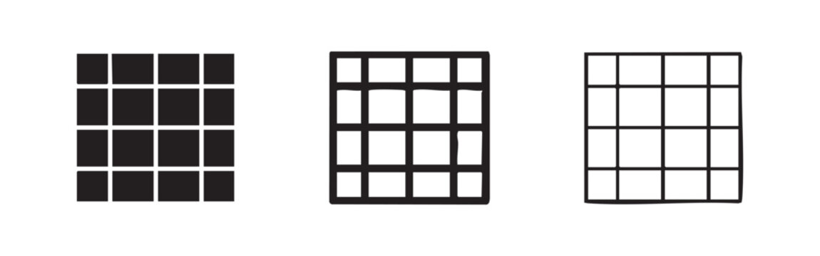 Graphic Grid and Table Layout Icons Set