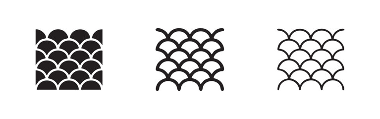Fish Scale Pattern Icons - Set of 3 © liubomir118809