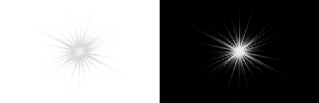 Glowing starlight flare vector png isolated on transparent background with brilliant golden illumination