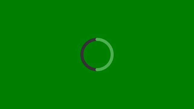 Animated loading circle green screen loopable for seamless integration