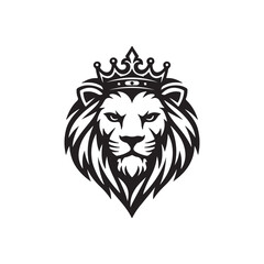 Fototapeta premium Royal Crown Lion Logo – Luxury King Lion Head Vector for Premium Branding & Mascot Design