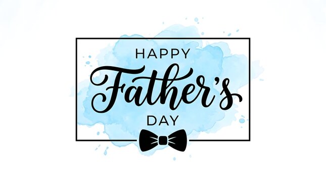 Happy father day card with watercolor background and bowtie perfect for celebrations and greetings