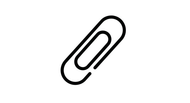A singular metallic stationery fastener a common office supply for securing sheets of paper together presented against a neutral expanse for versatile creative applications and business documentation.